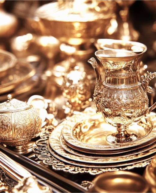 Ornate silverware collection